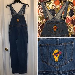 Vintage 90s Disney Pooh Overalls Size L (Juniors)